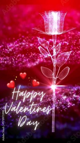 Happy Valentine's Day card, background. 4k animation video.