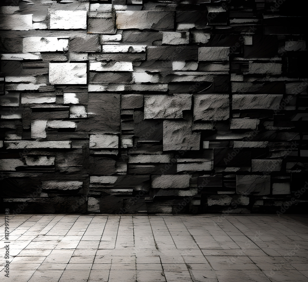 Obraz premium Grunge metal wall texture background, suitable for Halloween theme background, old cracks in cement, dusty old film effect texture, horror concrete imitation facade wall, generative AI