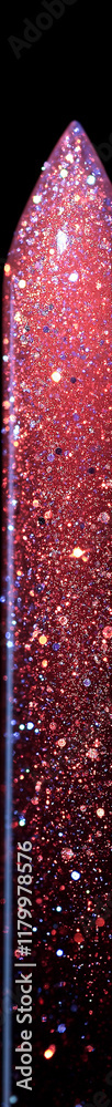 A red translucent fluid filled with iridescent glitter, abstract background. A red translucent fluid filled with iridescent glitter, abstract background.