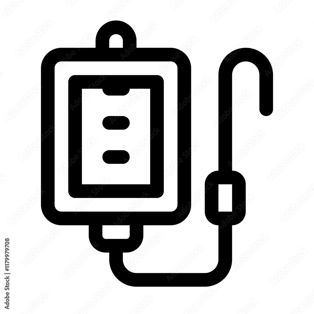 Infusion Line Icon. Single icon, line vector icon Infusion Line Icon. Single icon, line vector icon
