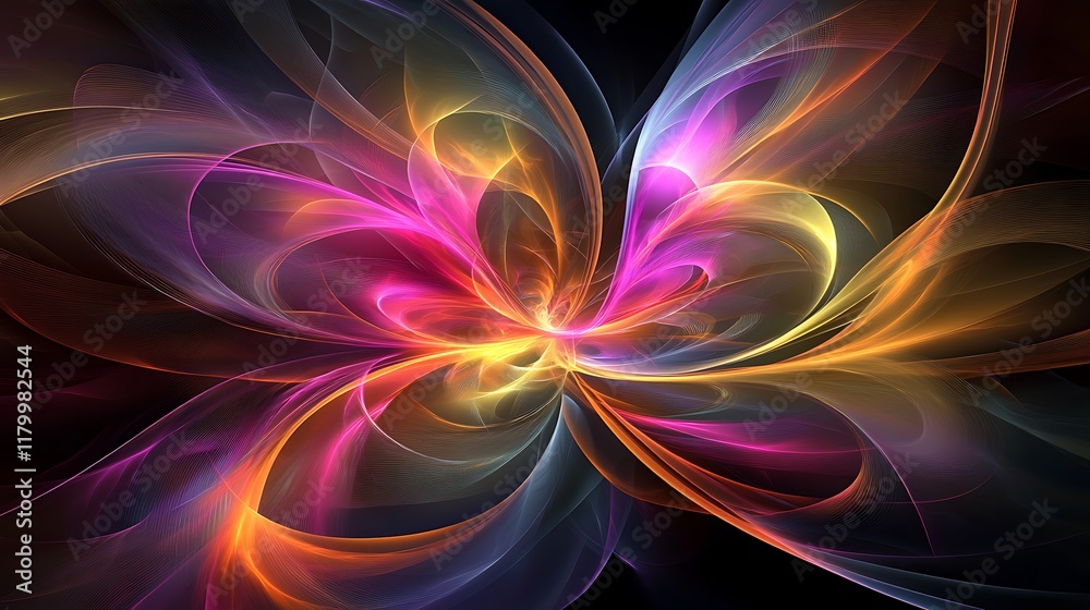 Abstract Colorful Swirling Lightwave Pattern Design Abstract Colorful Swirling Lightwave Pattern Design
