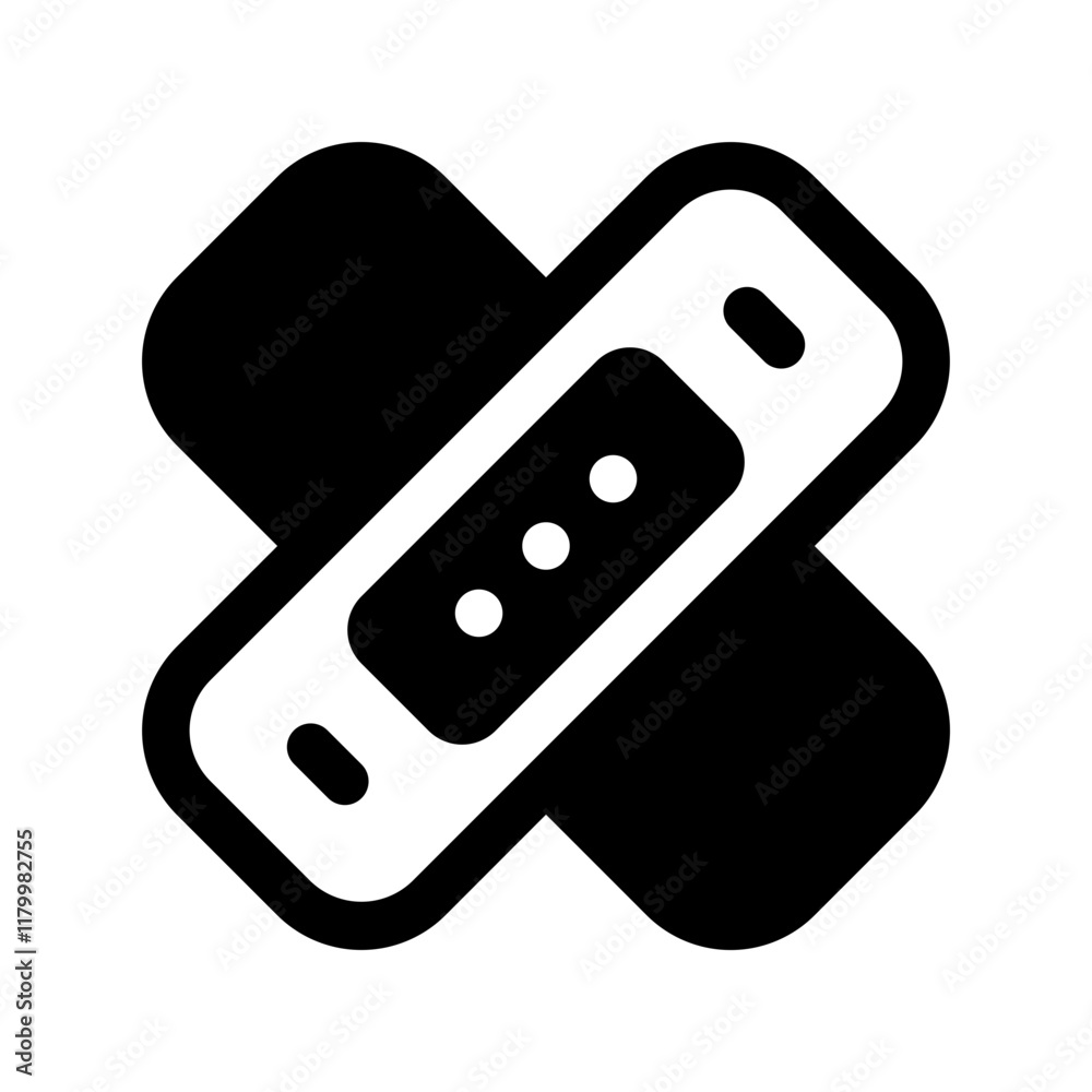 Wound Plaster Glyph Icon. Single icon, glyph vector icon Wound Plaster Glyph Icon. Single icon, glyph vector icon