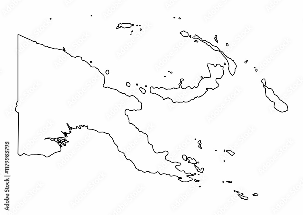 Papua New Guinea outline map