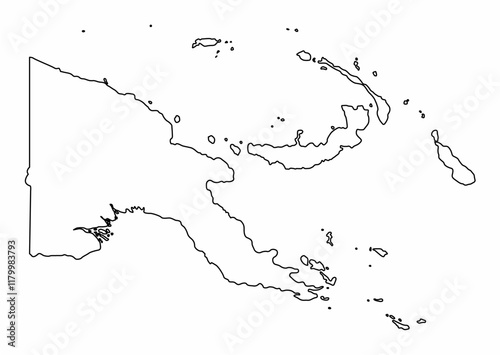 Obraz na płótnie Papua New Guinea outline map w salonie