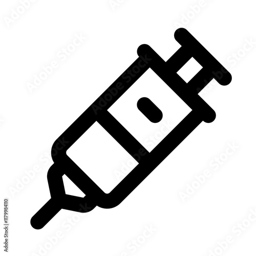 Syringe Simple Line Icon. Single icon, line vector icon