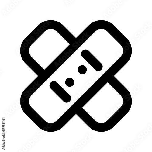 Wound Plaster Simple Line Icon. Single icon, line vector icon