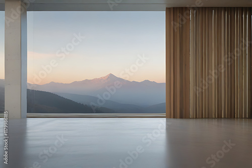 View from the window to the mountain
