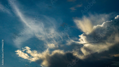 Dramatic cloudscape on a summer evening in southwest Florida, for background or element with motifs of transition and change photo