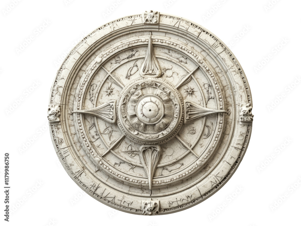 Naklejka premium 3D Rendered Mystic Astrological Symbols on Isolated Background