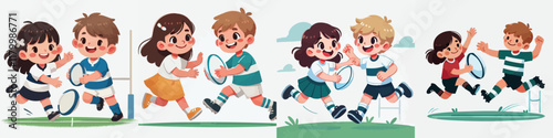 Vector of children doing various sports activities