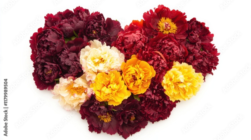 Heart shape made of peony flowers. Valentine's day. Love fashion
Heart shape made of peony flowers. Valentine's day. Love fashion