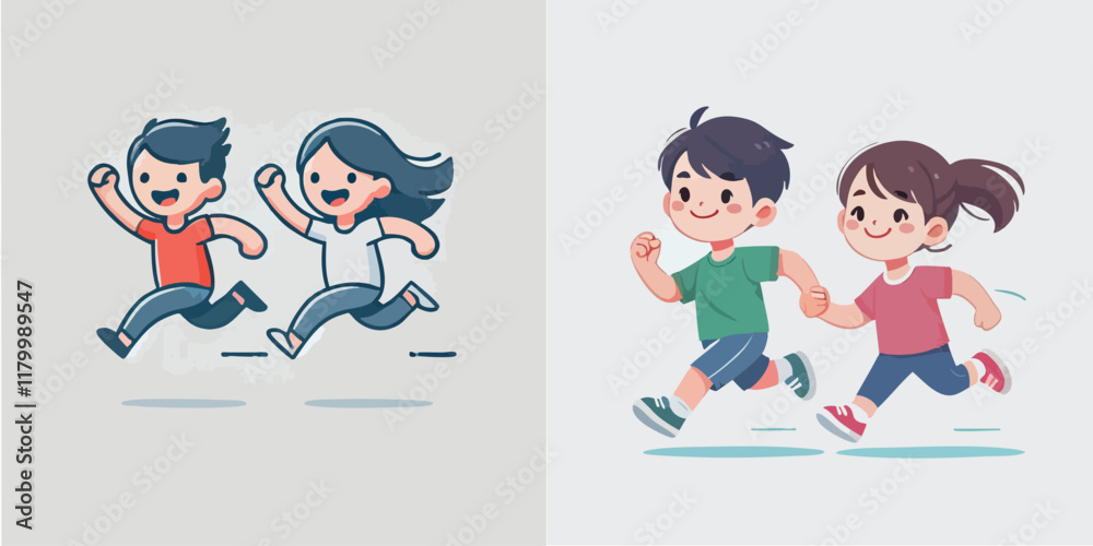 Vector of children doing various sports activities Vector of children doing various sports activities