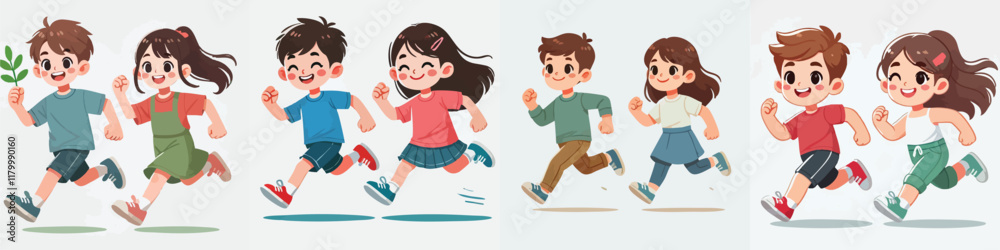 Vector of children doing various sports activities Vector of children doing various sports activities