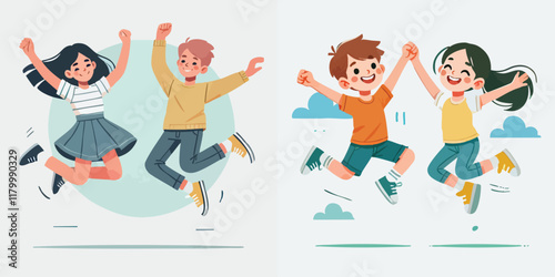 Vector of children doing various sports activities