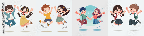 Vector of children doing various sports activities