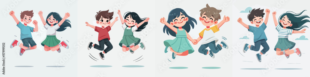 Vector of children doing various sports activities Vector of children doing various sports activities