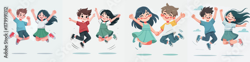 Vector of children doing various sports activities