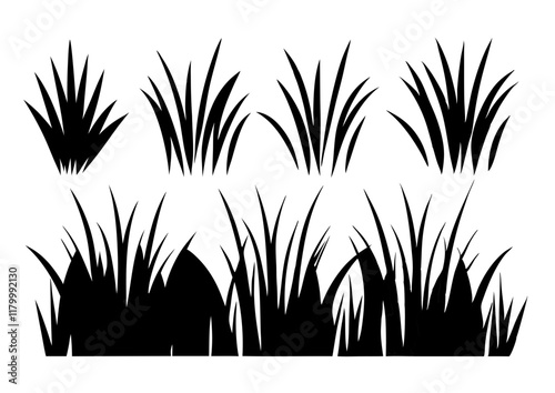 Grass silhouette. Growing Grass, Seamless grass silhouette vector design
