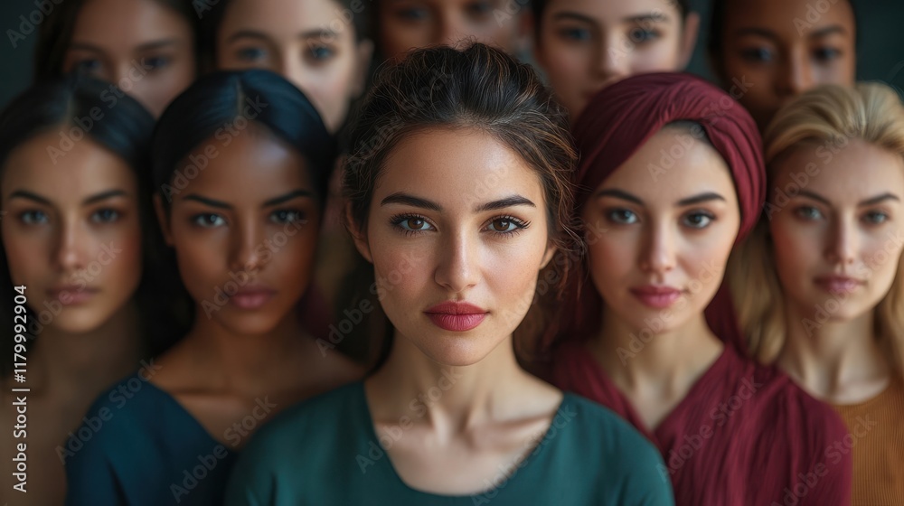 Women's Equality Day, Girls power, diversity, feminism, concept with diverse women faces. Women's Equality Day, Girls power, diversity, feminism, concept with diverse women faces.