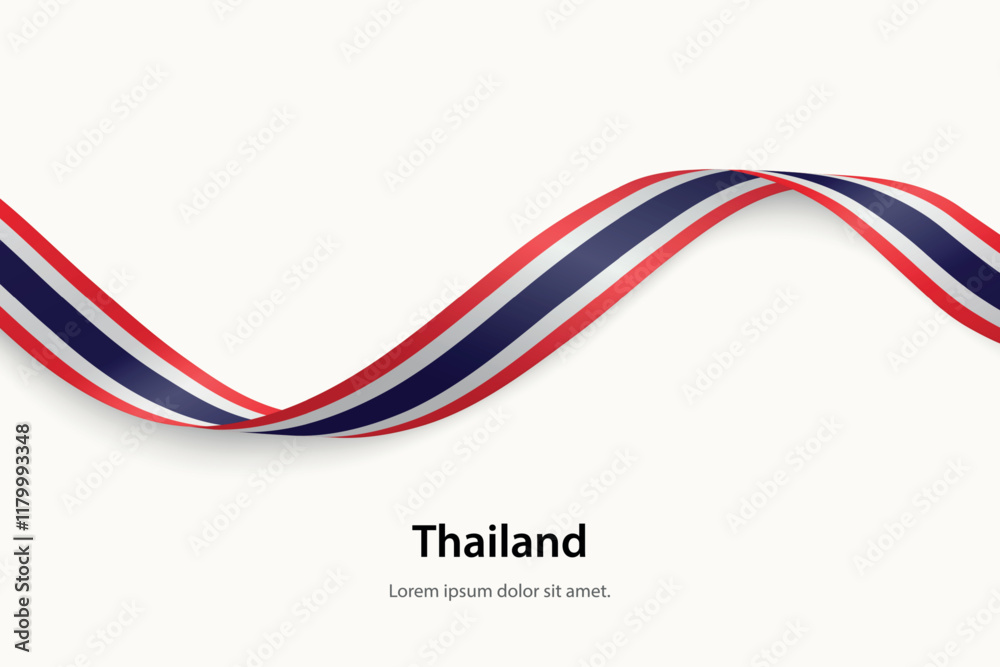 custom made wallpaper toronto digitalThailand flag on Waving ribbon