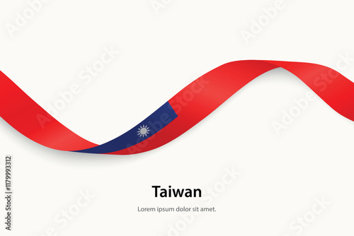 Free Download Taiwan flag on Waving ribbon - GFXLoad