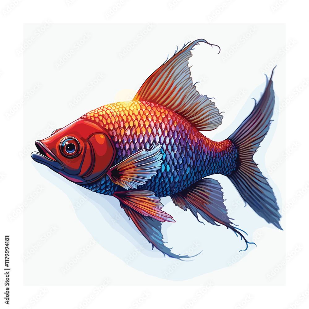 Fototapeta premium Ocean fish vector illustration. Vector illustration tropical fish on white background