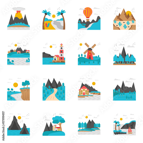 Set of Travel Isometric Illustrations 

