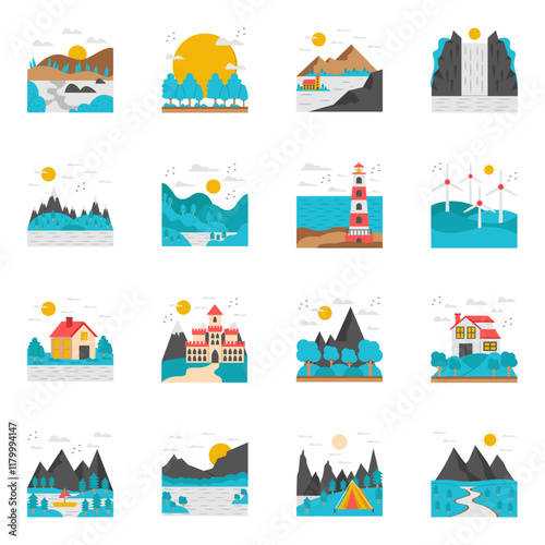 Set of Travel Isometric Illustrations 


