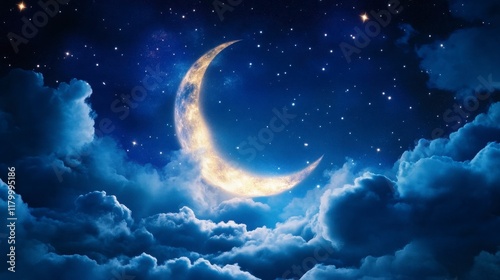 Wallpaper Mural Serene Blue Night Sky, expansive deep blue backdrop, countless stars twinkling, minimalist design, tranquil atmosphere, immersive depth. Torontodigital.ca