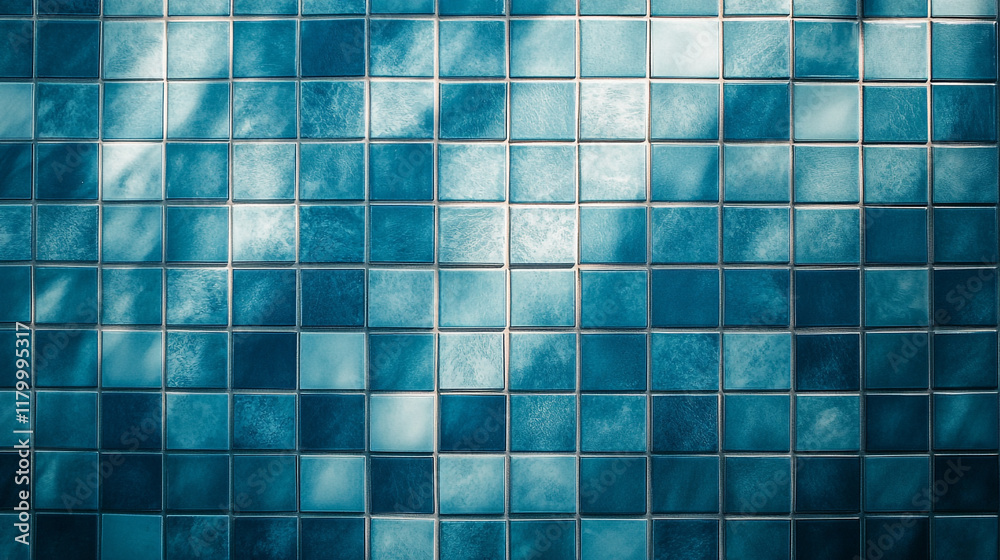 Fototapeta premium Blue Ceramic Tiles Texture blue tile wall background bathroom floor texture