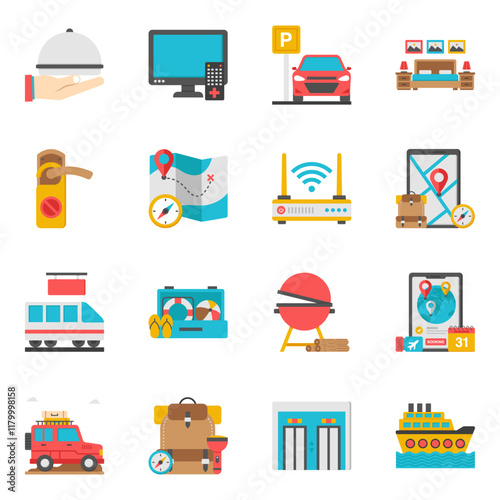 Set of Travel Isometric Illustrations 


