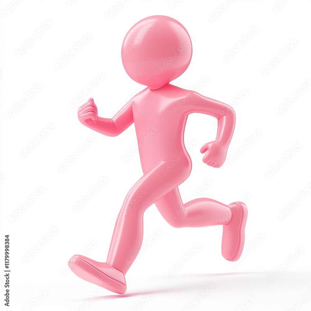 3D Illustration of a Determined Runner Icon in High Fidelity Quality 3D Illustration of a Determined Runner Icon in High Fidelity Quality