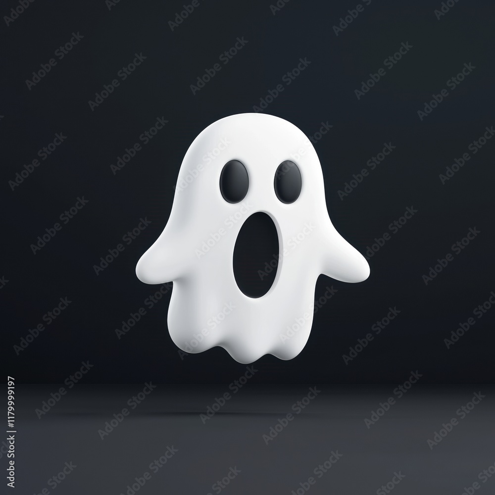 High Fidelity 3D Rendering of Ghost Face Emoji Spook V2 High Fidelity 3D Rendering of Ghost Face Emoji Spook V2