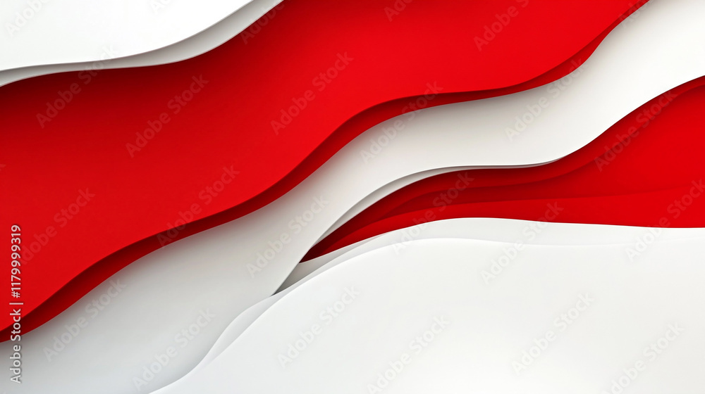 Naklejka premium This modern design template has a red wave background and is suitable for black and white ads, simple abstract corporate business professional presentation background