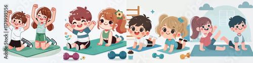 Canvas Print Vector of children doing various sports activities