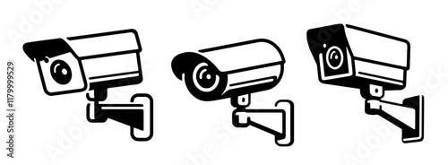 Security camera monitoring equipment, cctv icon. Video surveillance system symbol
