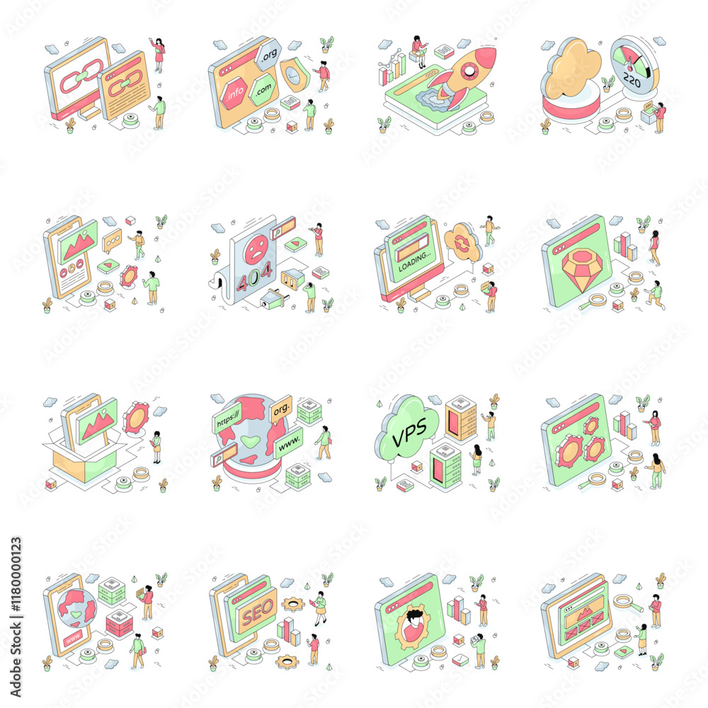 Set of Travel Isometric Illustrations
Set of Travel Isometric Illustrations