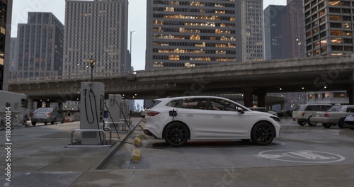 Wallpaper Mural electric cars is parked at charging station Torontodigital.ca