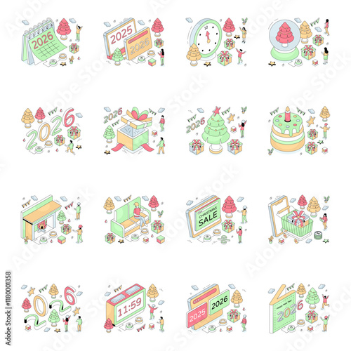 Set of Travel Isometric Illustrations 

