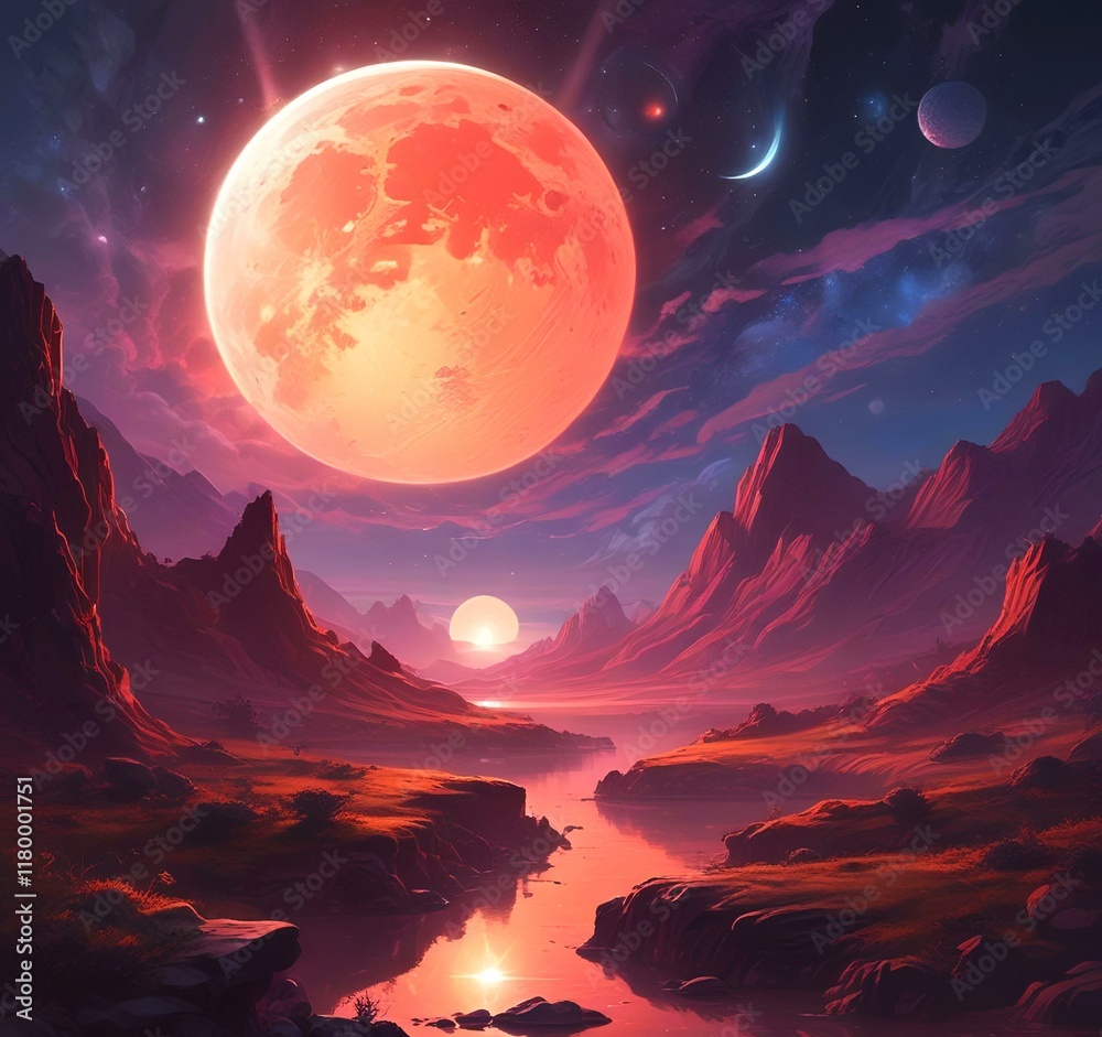 Illustration of outer planet with starry galaxy. Illustration of outer planet with starry galaxy.