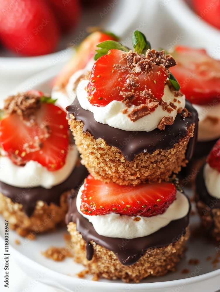 Chocolate Covered Strawberry Cheesecake Bites with Fresh Strawberries, Graham Cracker Crust, and Rich Chocolate, Simple and Delicious Dessert Chocolate Covered Strawberry Cheesecake Bites with Fresh Strawberries, Graham Cracker Crust, and Rich Chocolate, Simple and Delicious Dessert
