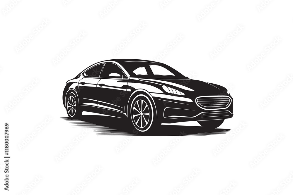 Car Silhouette Vector Illustration on a white background Car Silhouette Vector Illustration on a white background