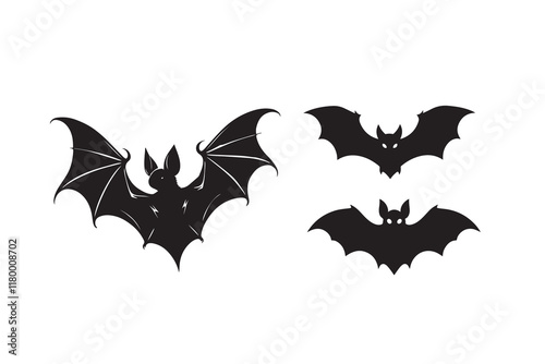 bat silhouette vector illustration isolated a white background