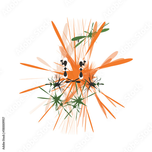 abstraction in orange colors on a white background