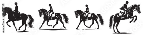 Continuous silhouette collection of various sports athlete activities