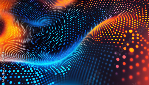 Wallpaper Mural A blue and orange background with glowing dots  - Torontodigital.ca