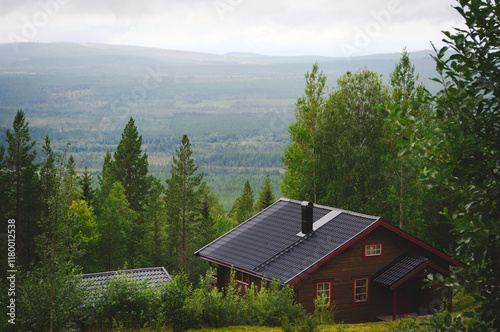 Cabin looking over the landscape of Sweden