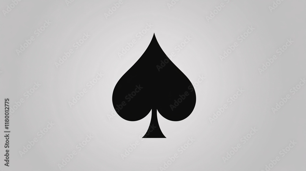 A sleek black spade symbol centered on a light gray background with clean lines and a bold minimalist design aesthetic
A sleek black spade symbol centered on a light gray background with clean lines and a bold minimalist design aesthetic