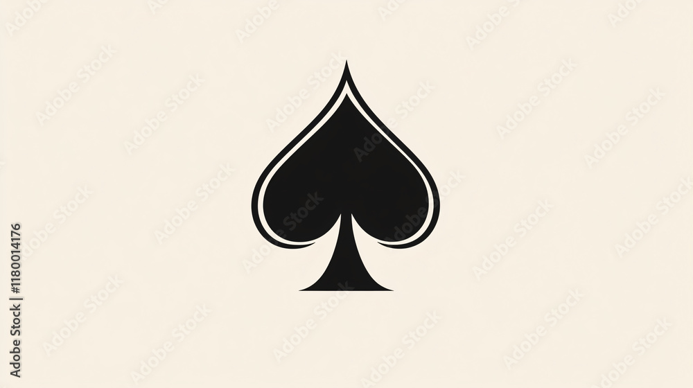 A simple black spade symbol centered on a white background creating a bold minimalist design
A simple black spade symbol centered on a white background creating a bold minimalist design