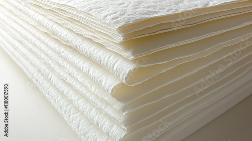 Stack of white absorbent paper sheets.